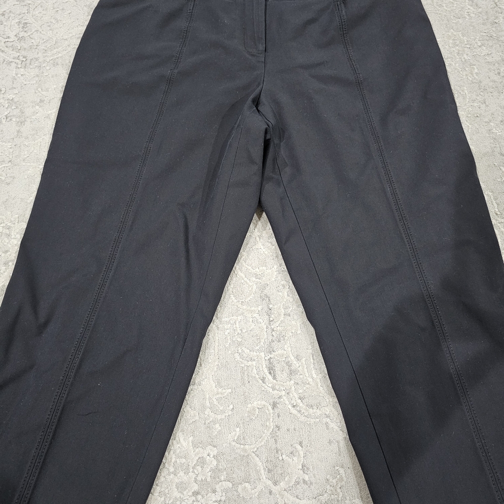 Lafayette 148 Black Tapered Split Hem Ankle pants Trousers size 10 - Picture 7 of 8